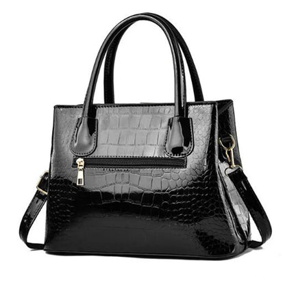 Ladies PU Leather Patent Leather Shoulder Crossbody Bag ,Women Fashion Large Capacity Tote Shape