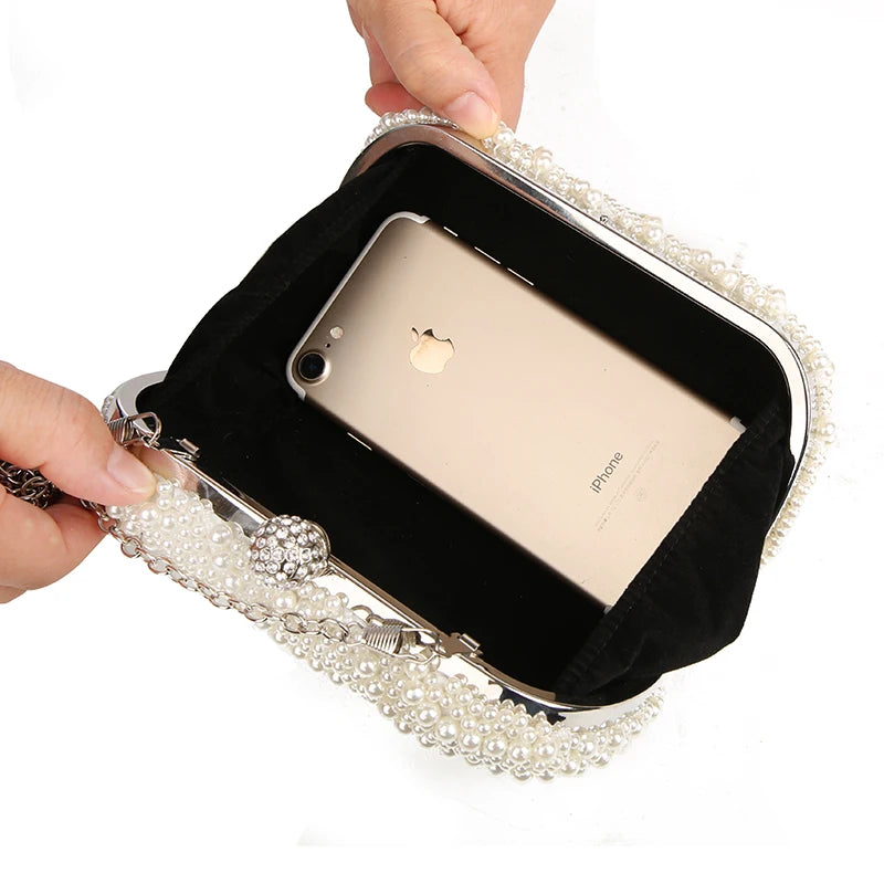 Women Pearl Clutch Bag Purse Evening Bags for Events