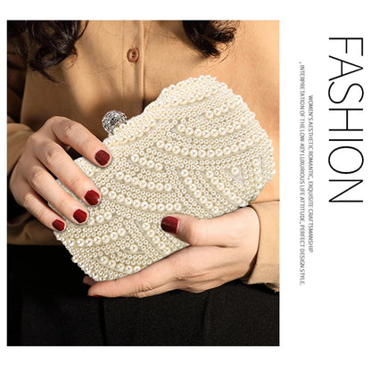 Women Pearl Clutch Bag Purse Evening Bags for Events