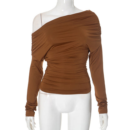 Fashion Solid Color Simple Top Women