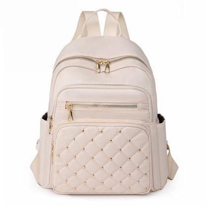 Women High Quality Nylon Backpacks Black, Pink, Brown ,White ,Beige