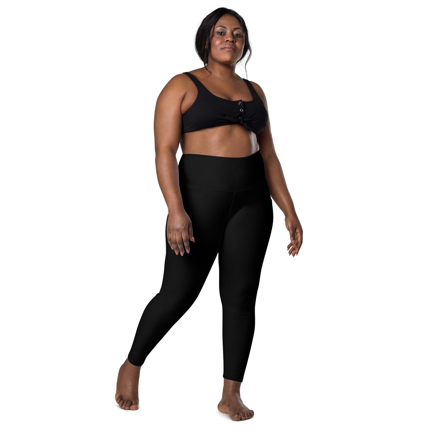 Adult Black Leggings with Pockets - Where Comfort Meets Functionality - Pearl Of Faith Clothing Store Limited