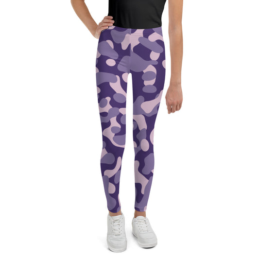 Purple Camo Crush Youth Leggings sizes 8-20