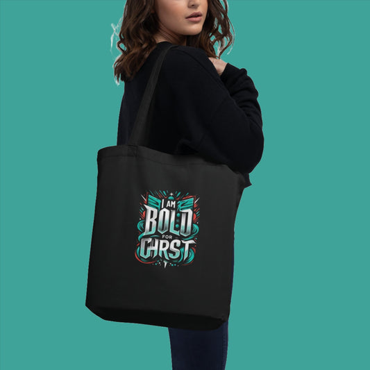 Bold for Chrst Eco Tote Bag Black - Pearl Of Faith Clothing Store Limited