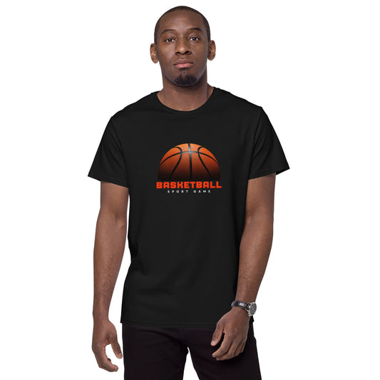 Courtside Classic: Men's Premium Basketball Cotton T-Shirt Black - Pearl Of Faith Clothing Store Limited