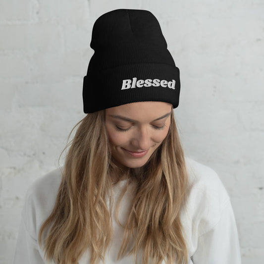 Blessed Cuffed Beanie Black