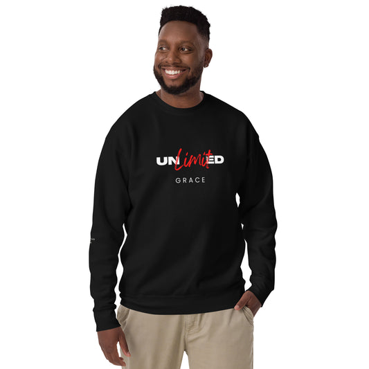 Unlimited Grace Unisex Premium Sweatshirt Black